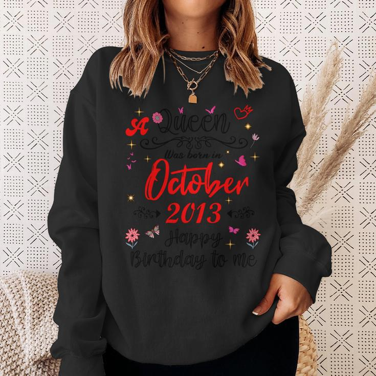 October Birthday A Queen Was Born In October 2013 October Sweatshirt Gifts for Her