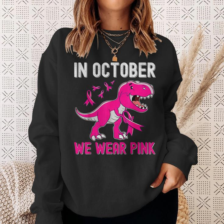 In October We Wear Pink Breast Cancer Sweatshirt Gifts for Her