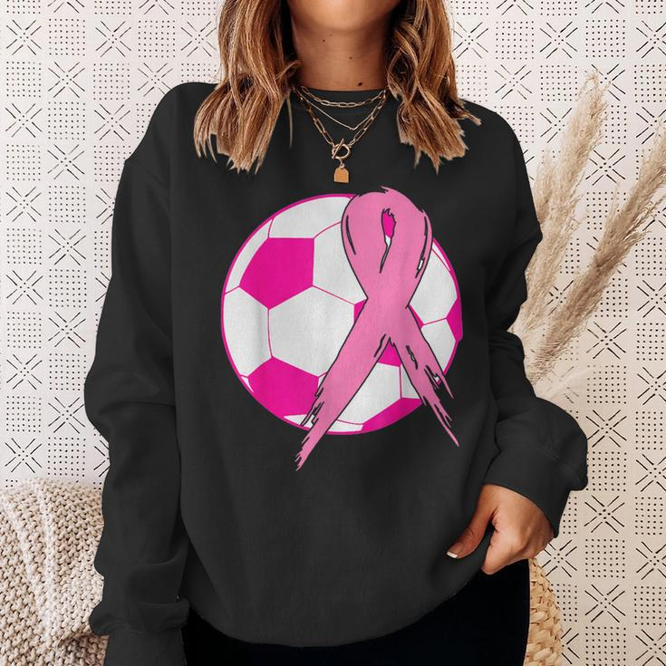 In October We Wear Pink Soccer Breast Cancer Awareness Sweatshirt Gifts for Her