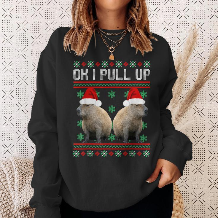 Ok I Pull Up Capybara Ugly Christmas Sweater Meme Sweatshirt Gifts for Her