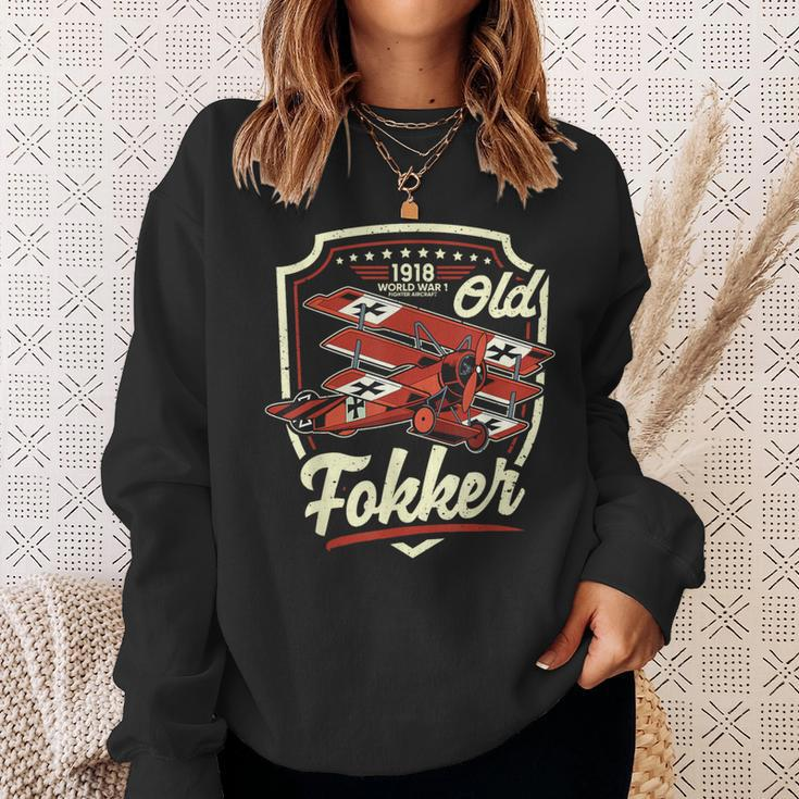 Old Fokker Ww1 Ww1 Plane German Fokker Sweatshirt Gifts for Her
