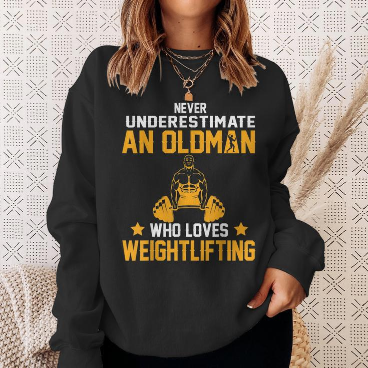 Oldman Weight Lifting Gift For Daddy Who Loves The Gym Weight Lifting Funny Gifts Sweatshirt Gifts for Her