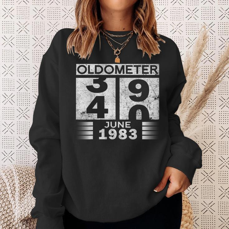 Oldometer 39-40 Born In June 1983 Funny 40Th Birthday Sweatshirt Gifts for Her