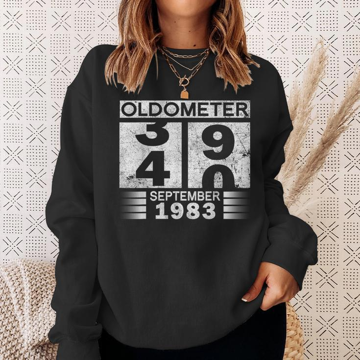 Oldometer 39-40 Born In September 1983 40Th Birthday Sweatshirt Gifts for Her