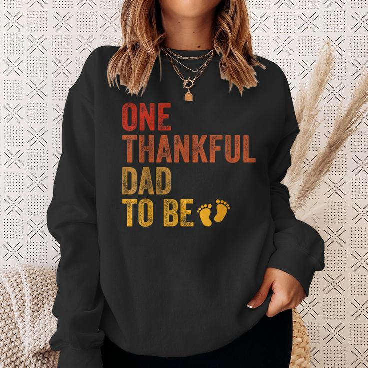 One Thankful Dad To Be Thanksgiving Pregnancy Announcement Sweatshirt Gifts for Her