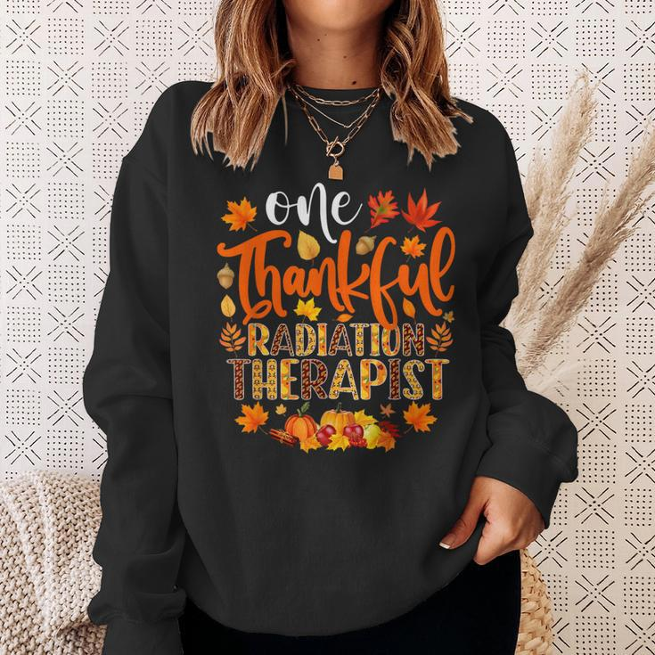 One Thankful Radiation Therapist Thanksgiving Sweatshirt Gifts for Her