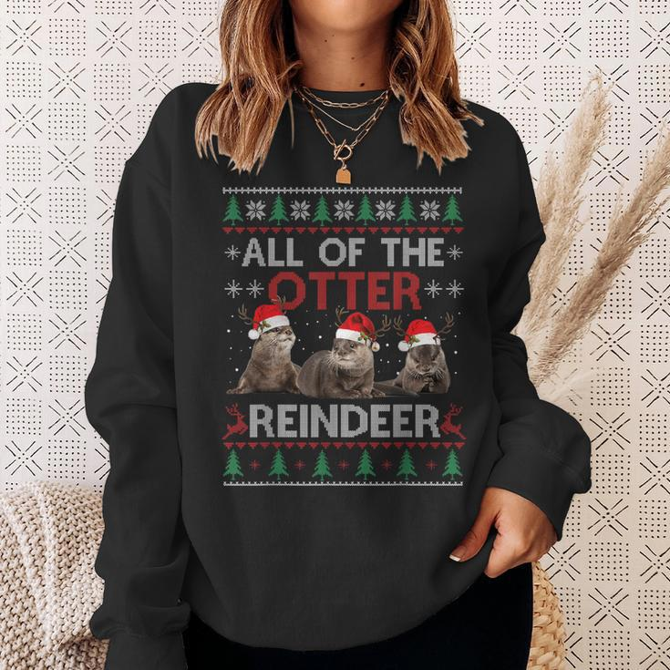 All Of Otter Reindeer Christmas Ugly Sweater Pajamas Xmas Sweatshirt Gifts for Her