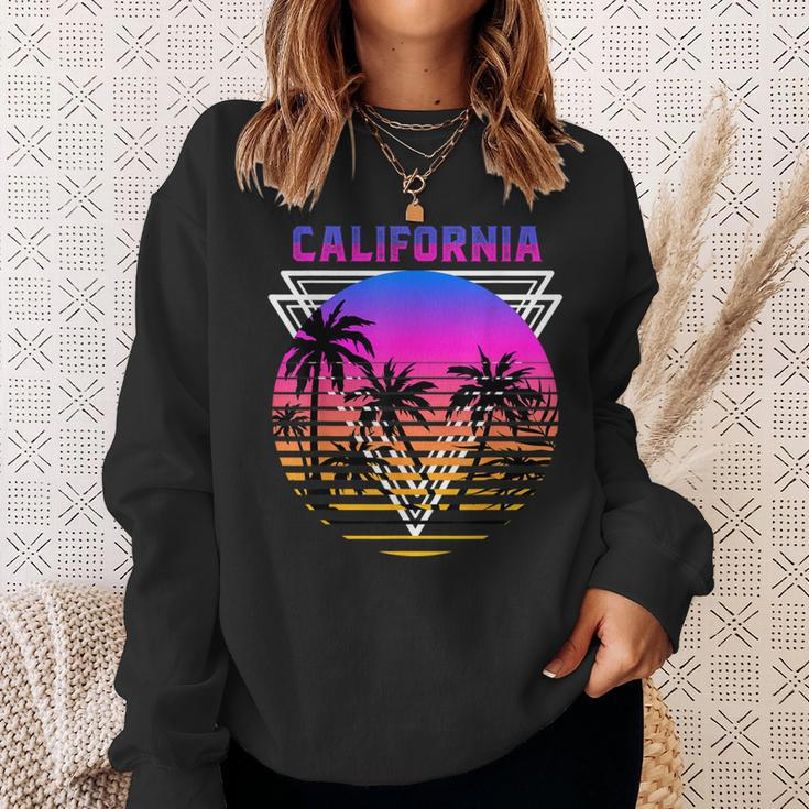 Palm Trees Retro Cali Long Beach Vintage Tropical California Sweatshirt Gifts for Her