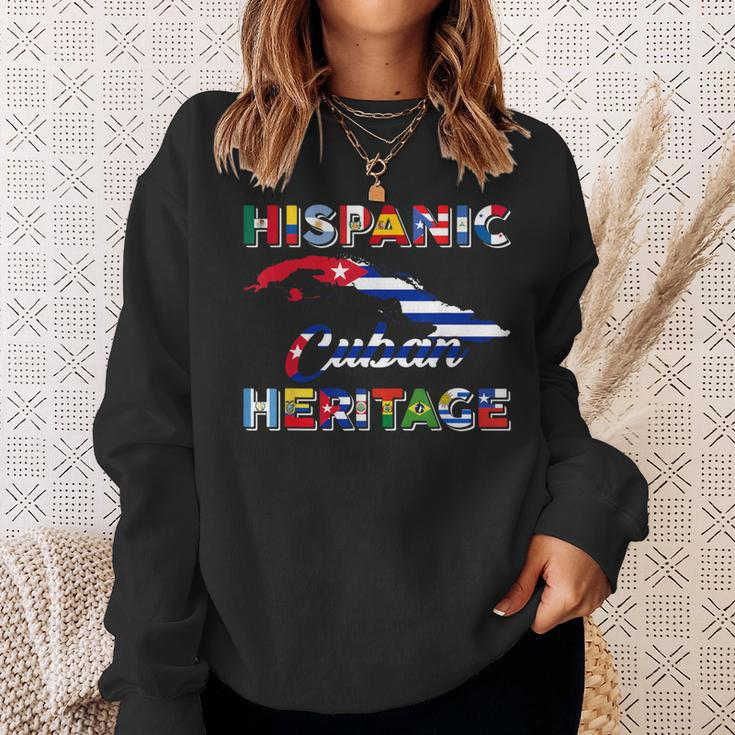 Hispanic Heritage Month National Cuban Cuba Flag Pride Sweatshirt Gifts for Her