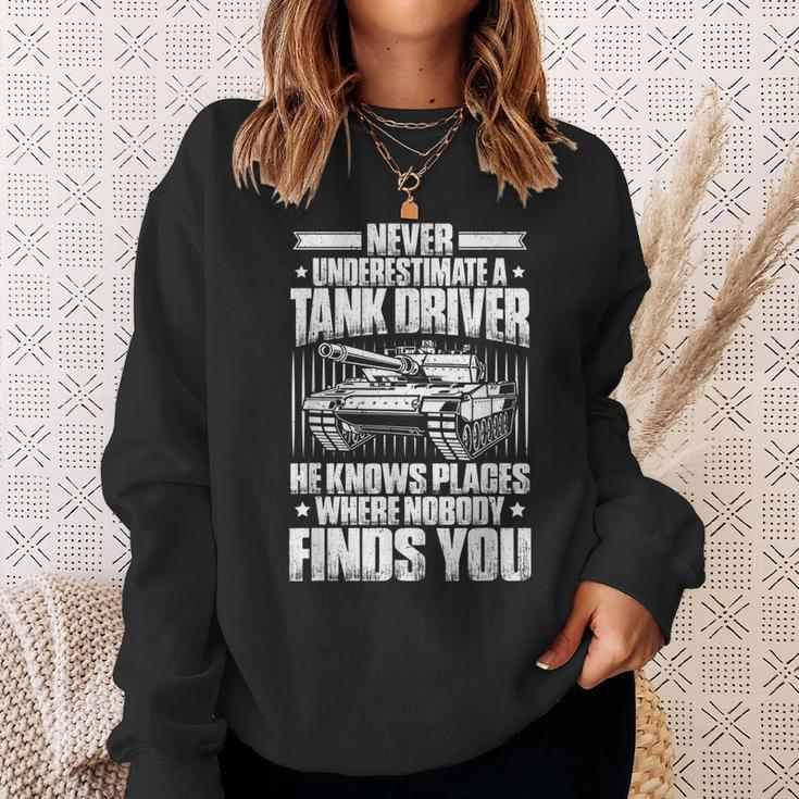 Panzer Tanker Never Underestimate A Tank Driver Sweatshirt Gifts for Her