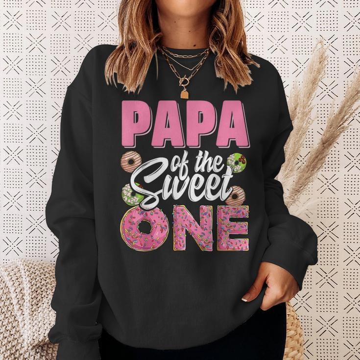 Papa Of The Sweet One Birthday 1St B-Day Donut One Party Sweatshirt Gifts for Her