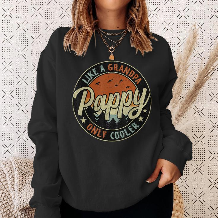 Pappy Like A Grandpa Only Cooler Vintage Retro Fathers Day Sweatshirt Gifts for Her