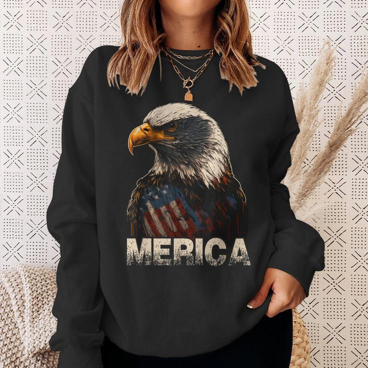 Patriotic Bald Eagle 4Th Of July Usa American Flag Sweatshirt Gifts for Her