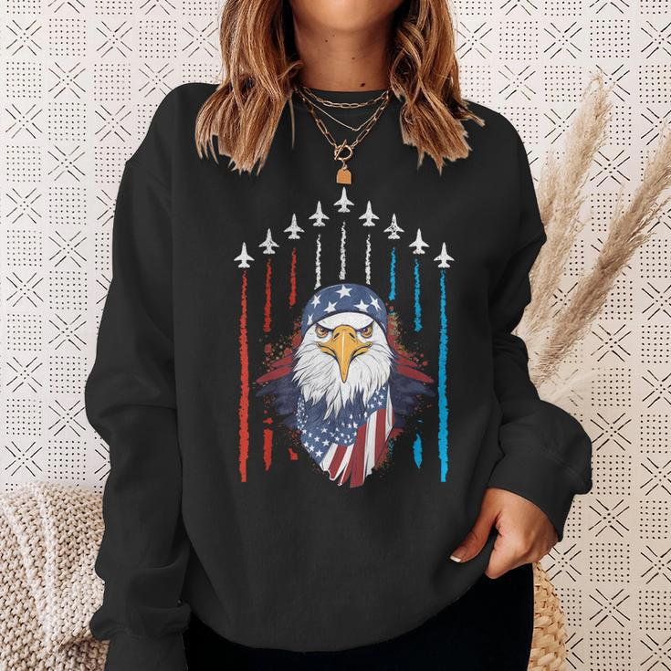 Patriotic Eagle July 4Th Of July Fourth July American Flag Sweatshirt Gifts for Her