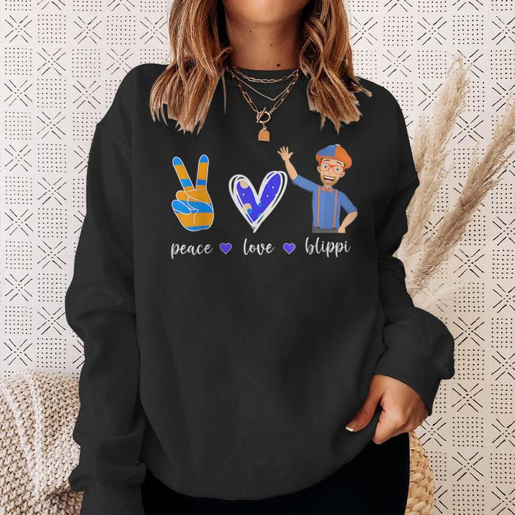 Peace Love Funny Lover For Men Woman Kids Blippis Sweatshirt Gifts for Her