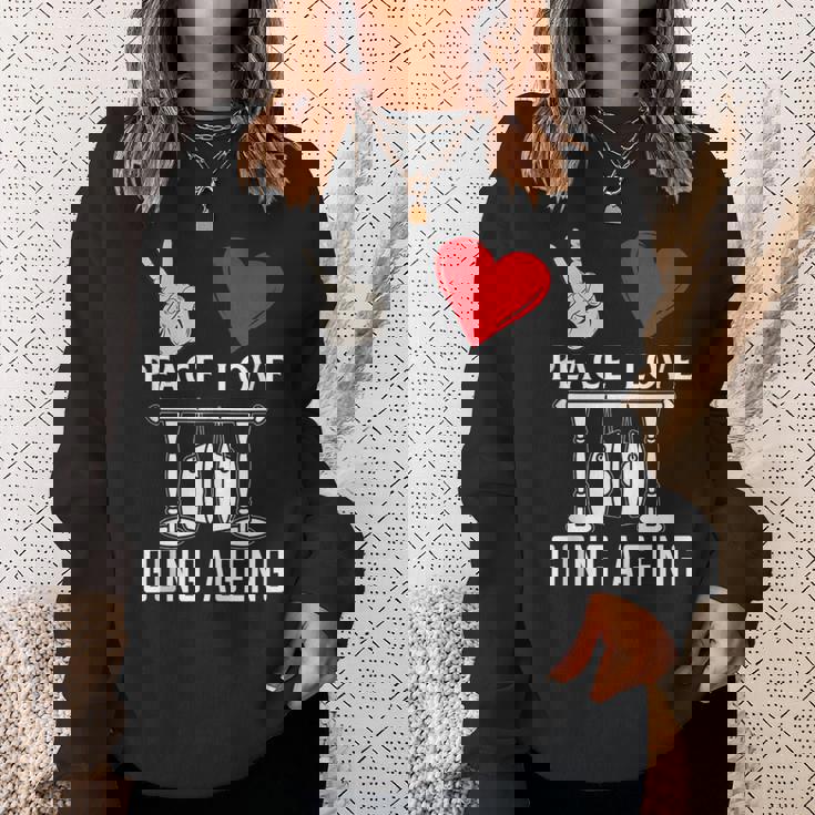 Peace Love Gong Ageng Indonesian Instrument Music Sweatshirt Gifts for Her