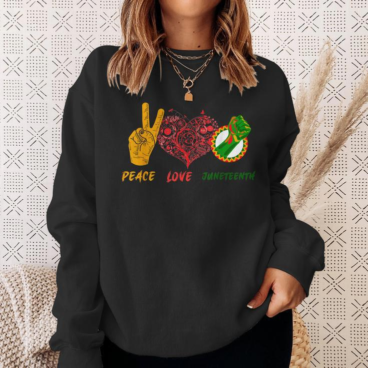Peace Love Junenth Black History Pride African American Sweatshirt Gifts for Her