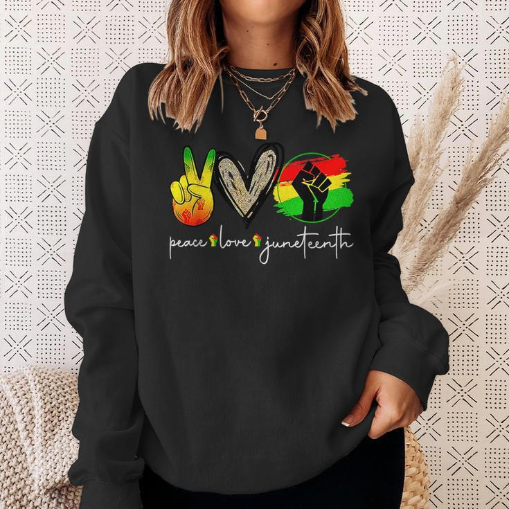 Peace Love Junenth Fist Black Girl Black Queen & King Boy Sweatshirt Gifts for Her