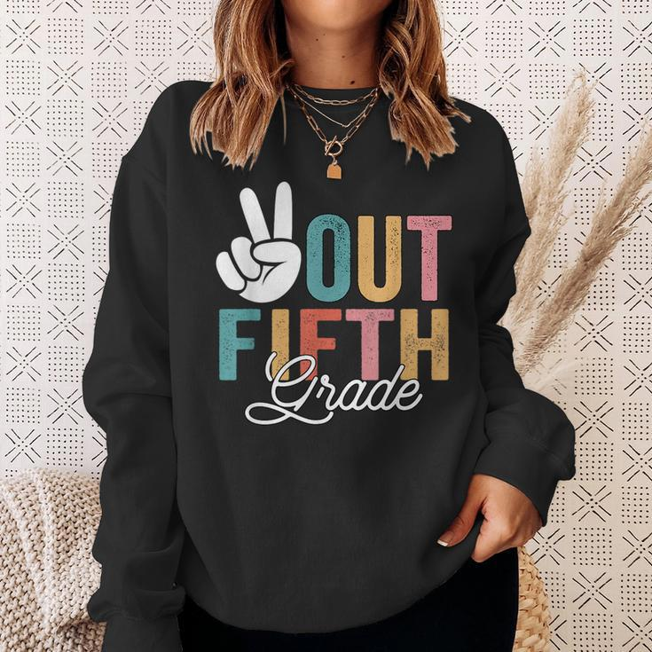 Peace Out Fifth Grade Last Day Of School 2023 Graduation Sweatshirt Gifts for Her