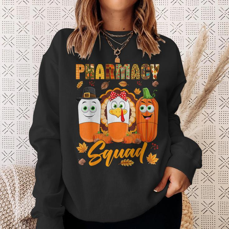 Pharmacy Squad Turkey Pumpkin Pilgrim Pills Thanksgiving Day Sweatshirt Gifts for Her
