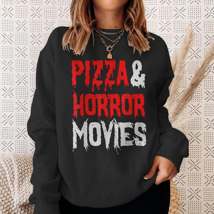 Pizza And Horror Movies Pizza Horror Lover Movies Sweatshirt Gifts for Her