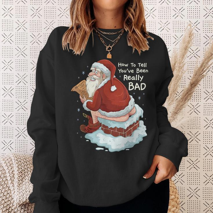 Pooping Santa Really Bad Naughty List Christmas Sweatshirt Gifts for Her