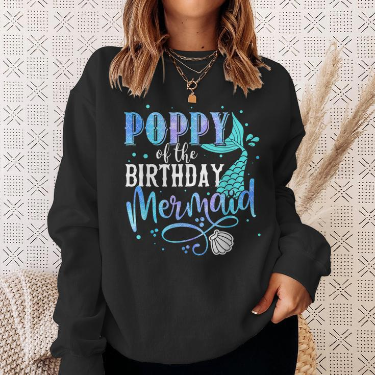 Poppy Of The Birthday Mermaid Family Matching Party Squad Sweatshirt Gifts for Her