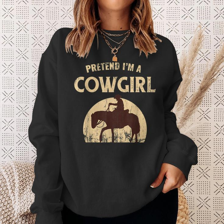 Pretend Im A Cowgirl Funny Halloween Party Costume Sweatshirt Gifts for Her