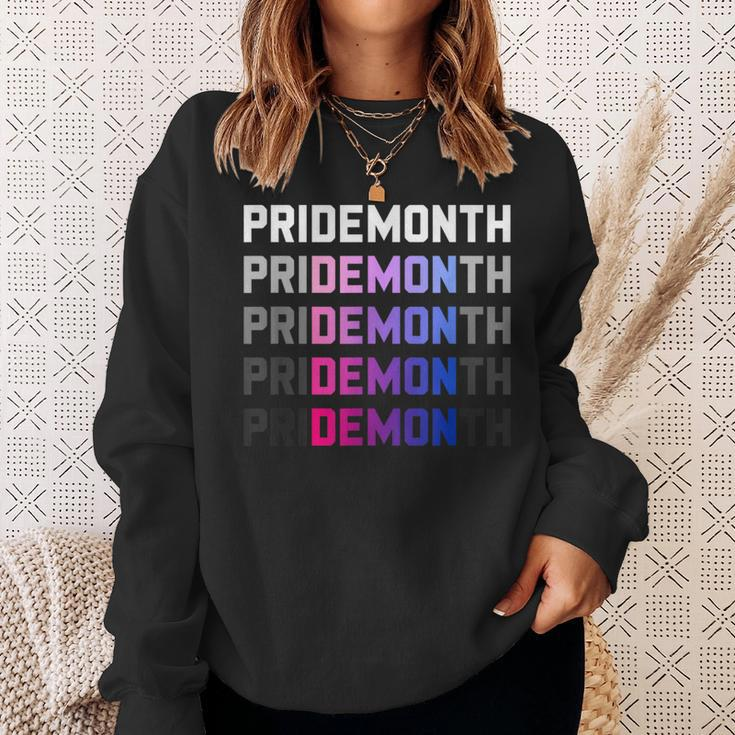 Pridemonth Demon Vintage Human Right Bisexual Sweatshirt Gifts for Her