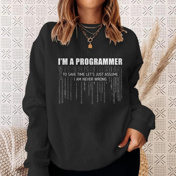 Im A Programmer Im Never Wrong Computer Scientist Developer Sweatshirt Gifts for Her