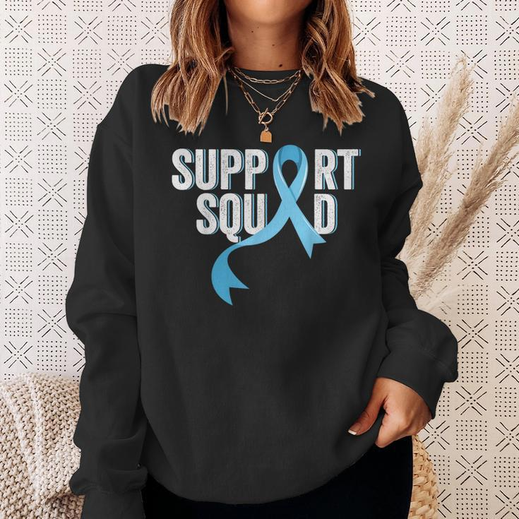 Prostate Cancer Awareness Support Squad Light Blue Ribbon Sweatshirt Gifts for Her