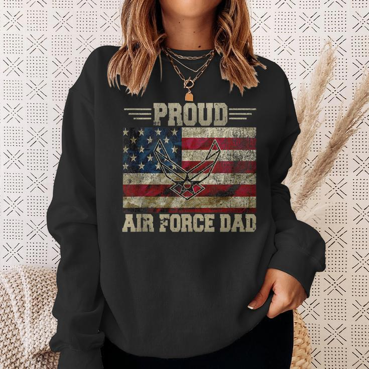 Proud Air Force Dad Military Veteran Pride Us Flag Gift For Mens Sweatshirt Gifts for Her