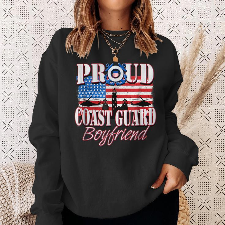 Proud Coast Guard Boyfriend Usa Flag Men Usa Funny Gifts Sweatshirt Gifts for Her