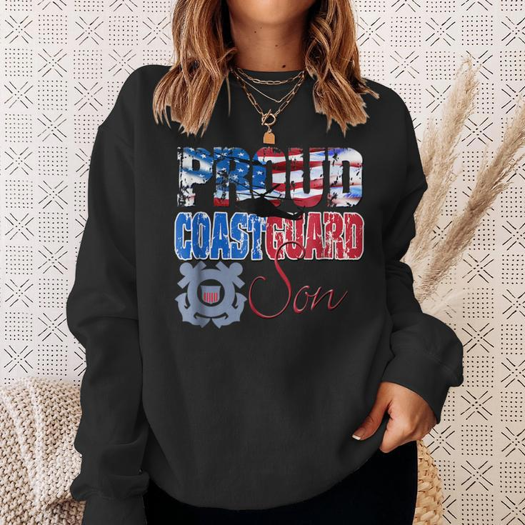 Proud Coast Guard Son Patriotic Usa Flag Men Patriotic Funny Gifts Sweatshirt Gifts for Her