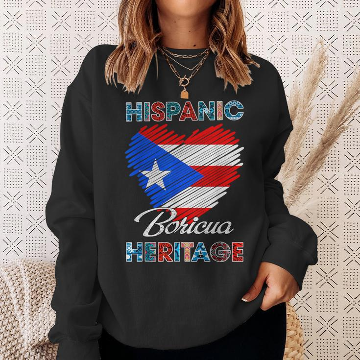 Puerto Rican Hispanic Heritage Boricua Puerto Rico Flag Sweatshirt Gifts for Her