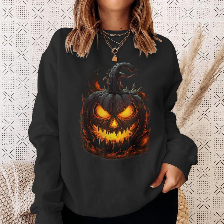 Pumpkin Scary Spooky Halloween Costume For Woman Adults Sweatshirt Gifts for Her