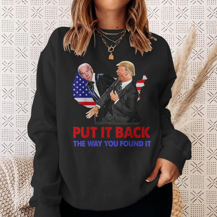 Put It Back The Way You Found It Trump Slap Biden Sweatshirt Gifts for Her