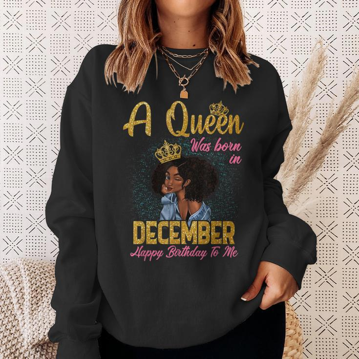 A Queen Was Born In December Happy Birthday To Me Sweatshirt Gifts for Her
