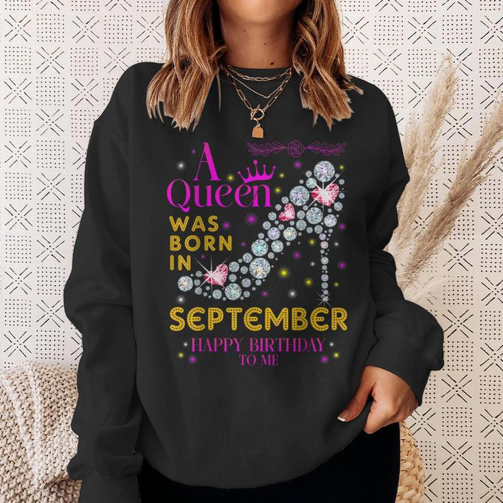 A Queen Was Born In September- Happy Birthday To Me Sweatshirt Gifts for Her
