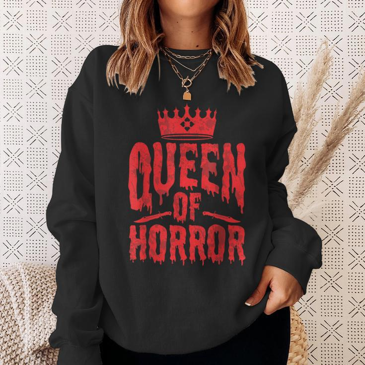 Queen Of Horror For Scary Films Lover Halloween Fans Halloween Sweatshirt Gifts for Her