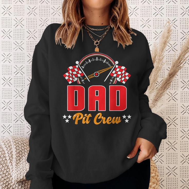 Race Car Birthday Party Matching Family Dad Pit Crew Sweatshirt Gifts for Her