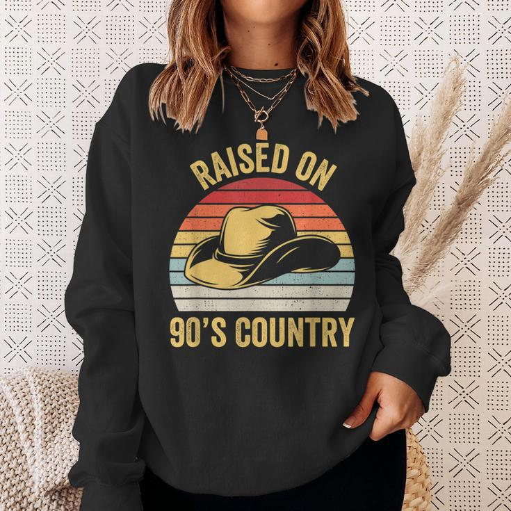 Raised On 90S Country Music Cowboy Cowgirl Vintage Retro Sweatshirt Gifts for Her