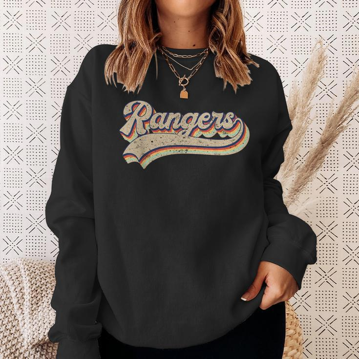 Rangers Name Vintage Retro Baseball Lovers Baseball Fans Sweatshirt Gifts for Her