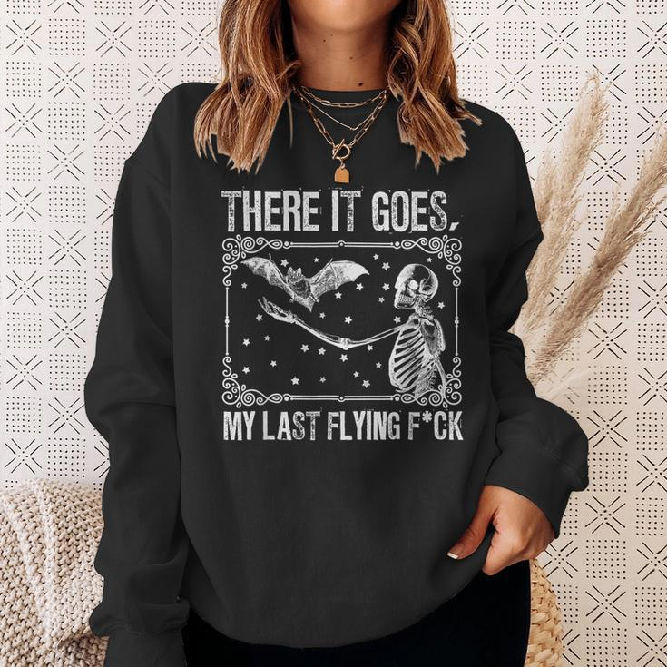 There It Goes My Last Flying F Skeletons Halloween Sweatshirt Gifts for Her