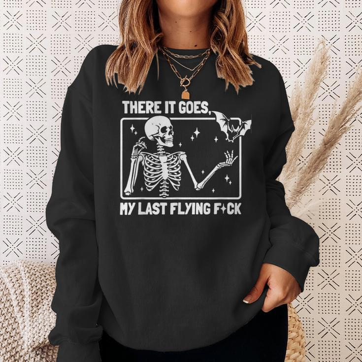 There It Goes My Last Flying F Skeletons Halloween Sweatshirt Gifts for Her