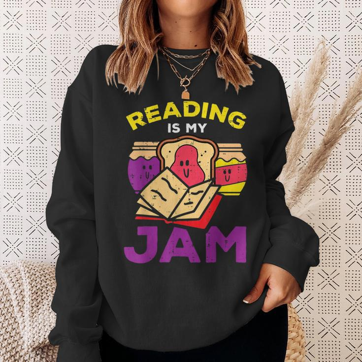 Reading Book Jam Toast Funny Food Pun Bookworm Librarian Reading Funny Designs Funny Gifts Sweatshirt Gifts for Her