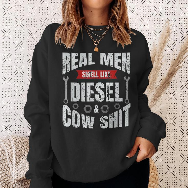 Real Men Smell Like Diesel And Cow Shit Sweatshirt Gifts for Her