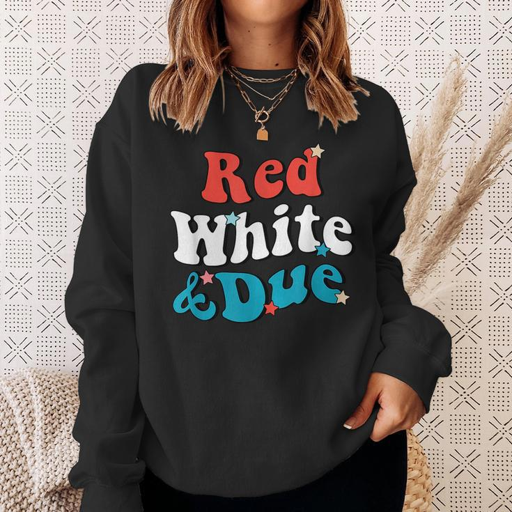 Red White And Due 4Th Of July Usa Baby Reveal American Sweatshirt Gifts for Her