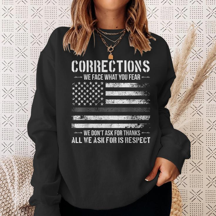 Respect Correctional Officer Proud Corrections Officer Sweatshirt Gifts for Her