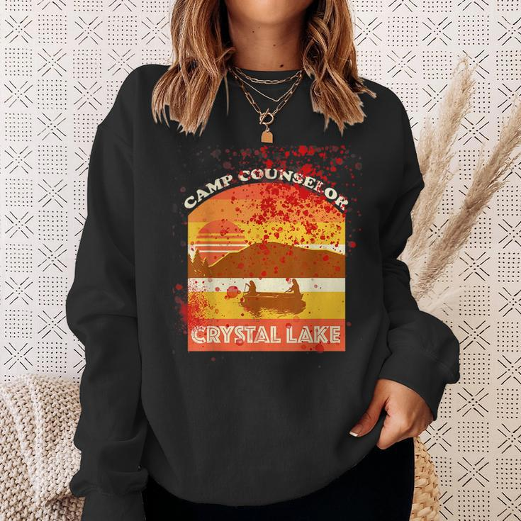 Retro Camp Counselor Crystal Lake With Blood Stains Counselor Sweatshirt Gifts for Her
